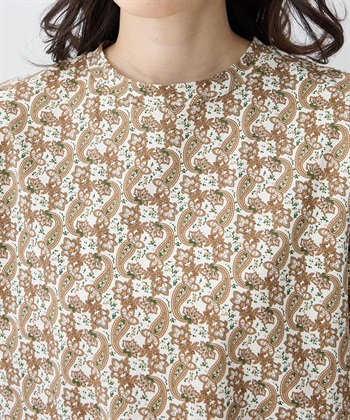 DECOY 【ひやさらコットン】バックタックペイズリープリント5分袖Tシャツ【綿100％・接触冷感・UVカット】_subthumb_12