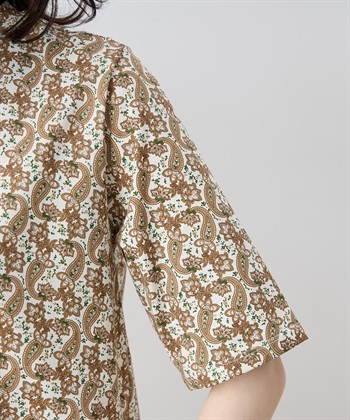 DECOY 【ひやさらコットン】バックタックペイズリープリント5分袖Tシャツ【綿100％・接触冷感・UVカット】_subthumb_13