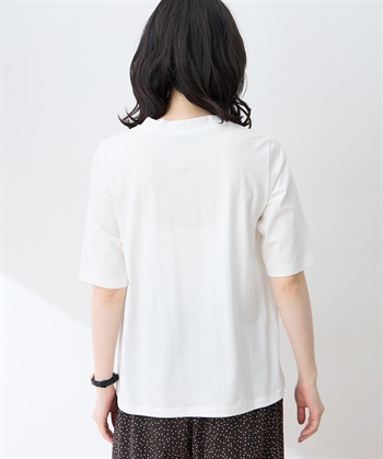 DECOY 【ひやさらコットン】モックネックベジタブルプリント5分袖Tシャツ【綿100％・接触冷感・UVカット】_subthumb_2