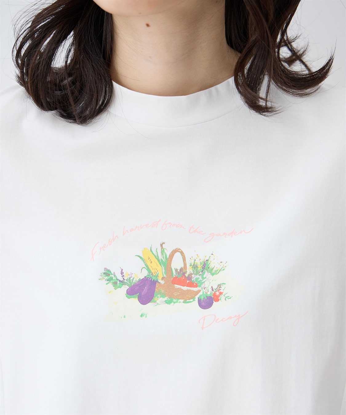 DECOY 【ひやさらコットン】モックネックベジタブルプリント5分袖Tシャツ【綿100％・接触冷感・UVカット】_sub_18