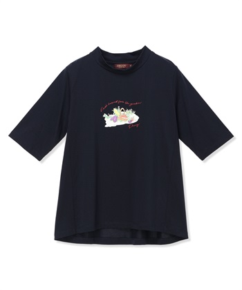 DECOY 【ひやさらコットン】モックネックベジタブルプリント5分袖Tシャツ【綿100％・接触冷感・UVカット】_subthumb_28