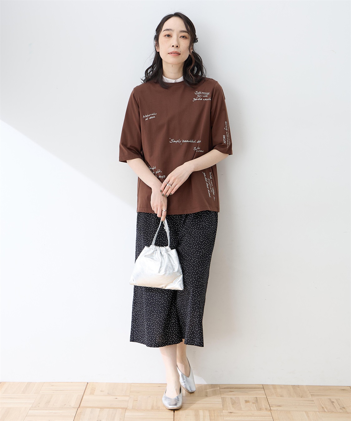 DECOY 【ひやさらコットン】メッセージプリントバックタック6分袖Tシャツ【綿100％・接触冷感・UVカット】_sub_8