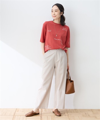 DECOY 【ひやさらコットン】メッセージプリントバックタック6分袖Tシャツ【綿100％・接触冷感・UVカット】_subthumb_10