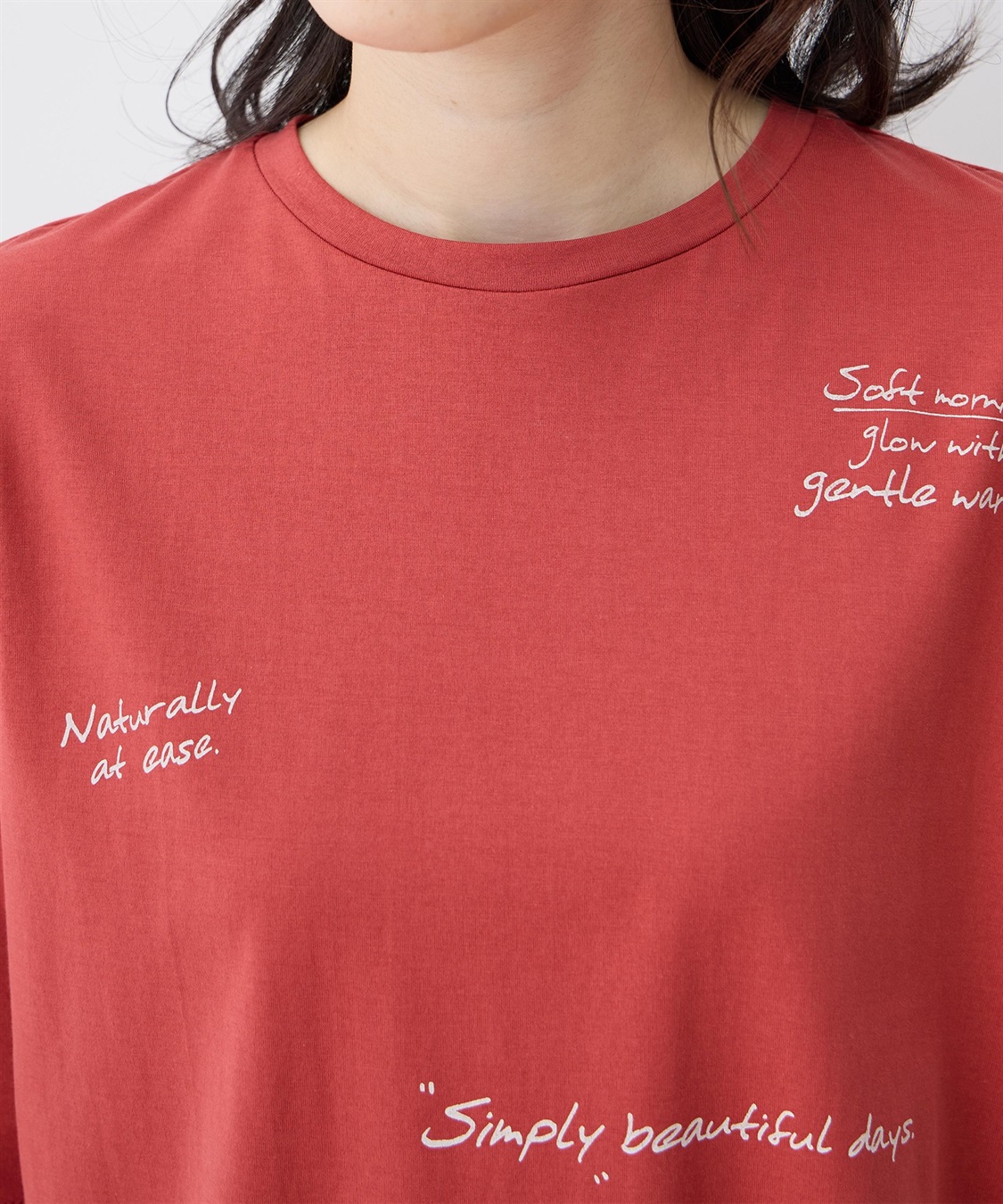 DECOY 【ひやさらコットン】メッセージプリントバックタック6分袖Tシャツ【綿100％・接触冷感・UVカット】_sub_11