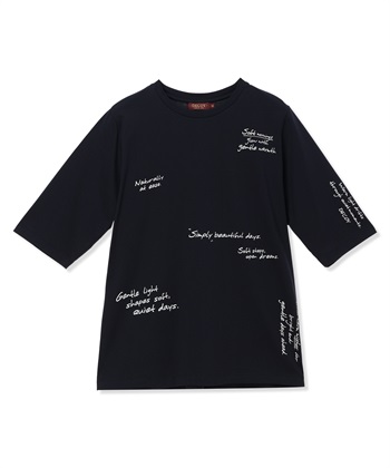 DECOY 【ひやさらコットン】メッセージプリントバックタック6分袖Tシャツ【綿100％・接触冷感・UVカット】_subthumb_24