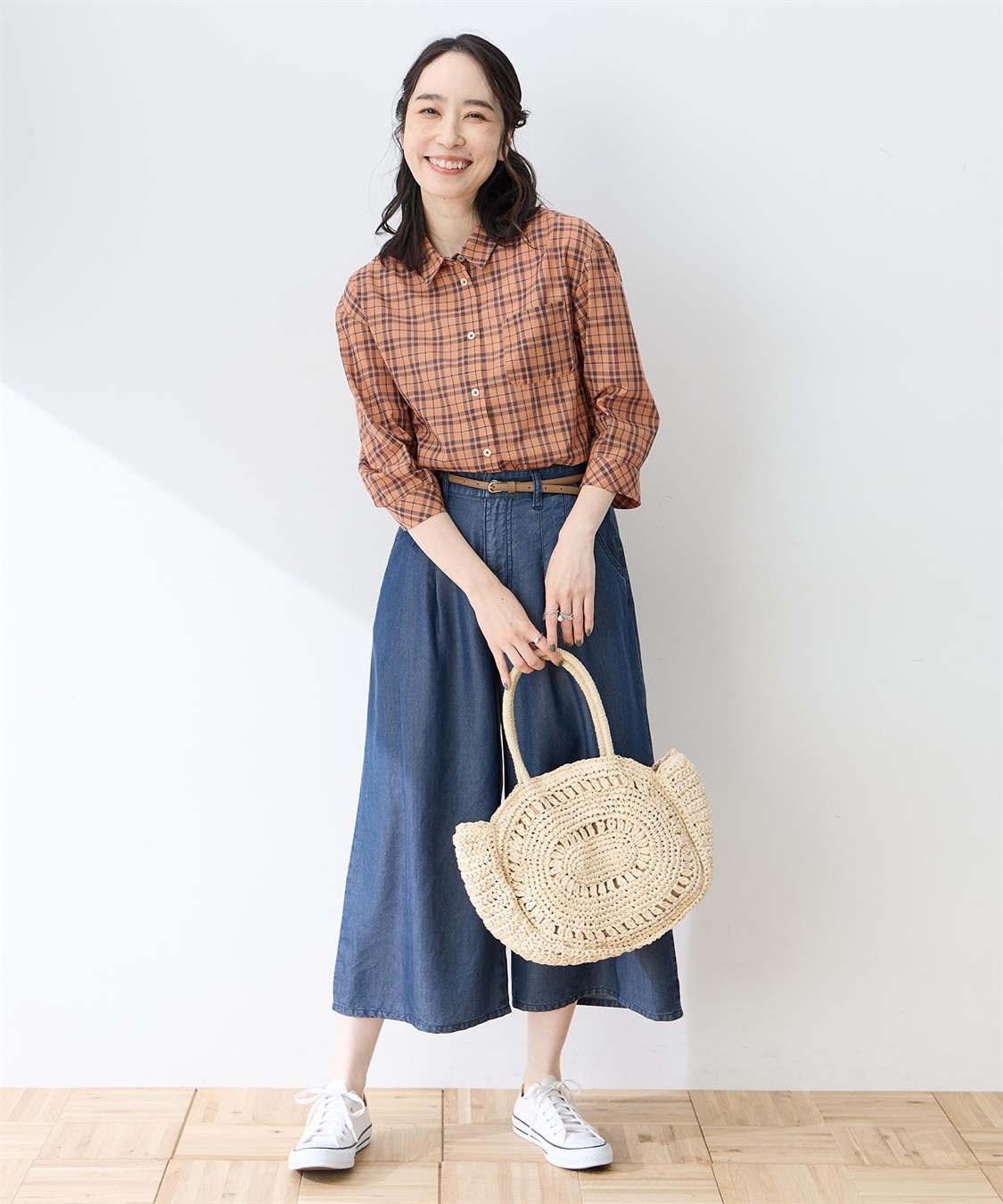 DECOY チェック柄7分袖シャツ_sub_13