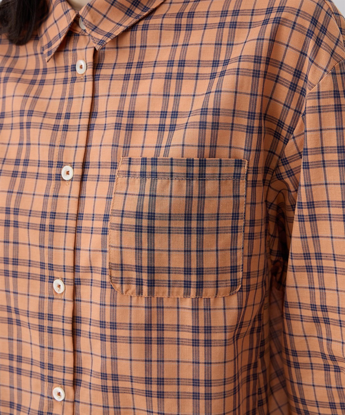 DECOY チェック柄7分袖シャツ_sub_16