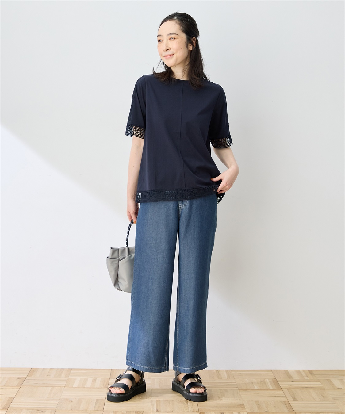 DECOY デニムストレートパンツ【接触冷感・後ろウエストゴム】_sub_11