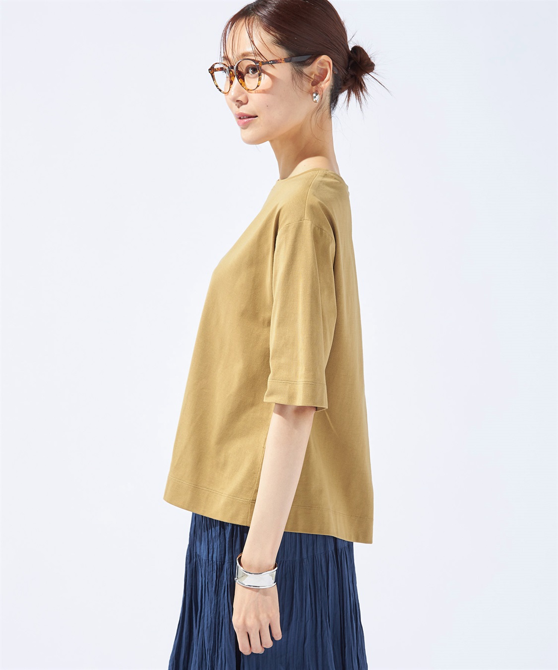 Petit Honfleur 【汗じみ防止・UVカット・冷感】バックタックTシャツ_sub_4