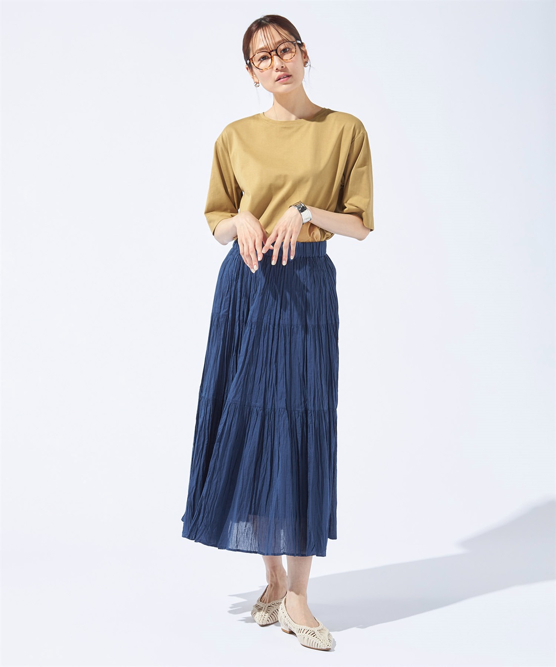 Petit Honfleur 【汗じみ防止・UVカット・冷感】バックタックTシャツ_sub_14
