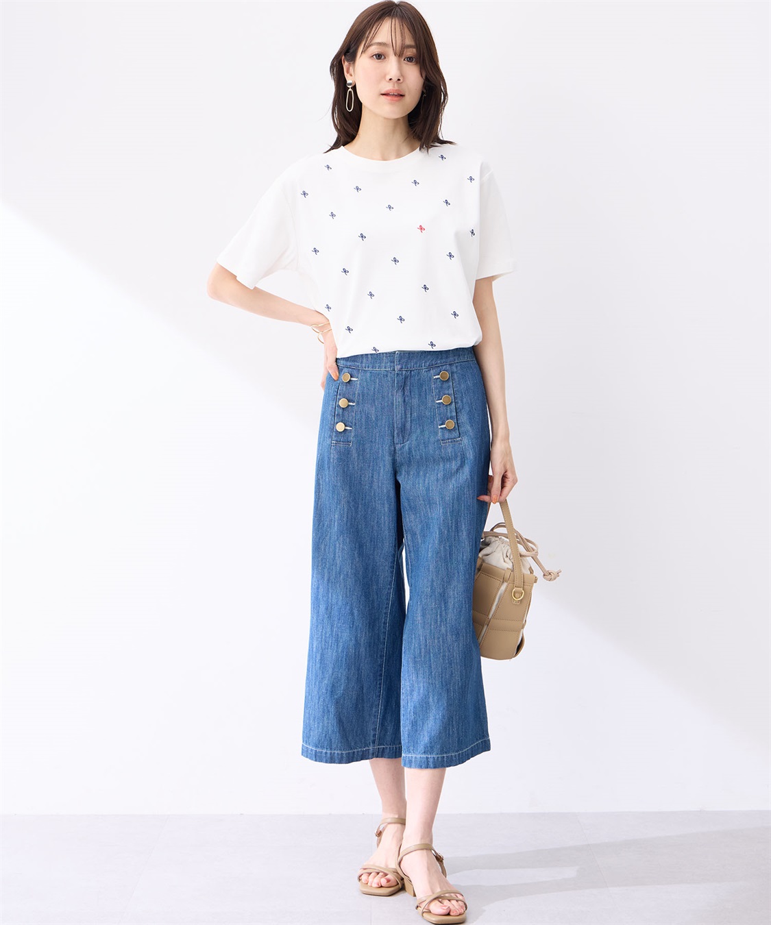 Petit Honfleur 【冷感】【UVカット】リボン刺繍Tシャツ_sub_6