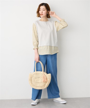 Petit Honfleur 【Liberty】リバティレイヤード風プルオーバー【オーガニックコットン・UVカット・接触冷感】_subthumb_5