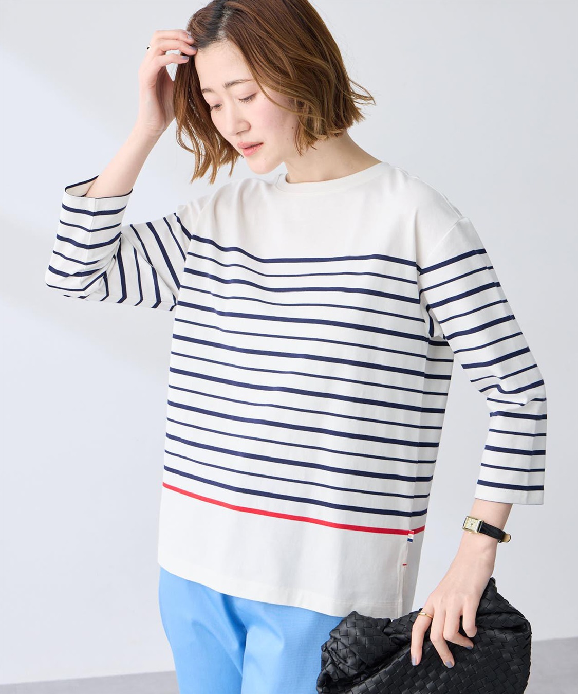 Petit Honfleur ボーダーＴシャツ【オーガニックコットンブレンド】_sub_1