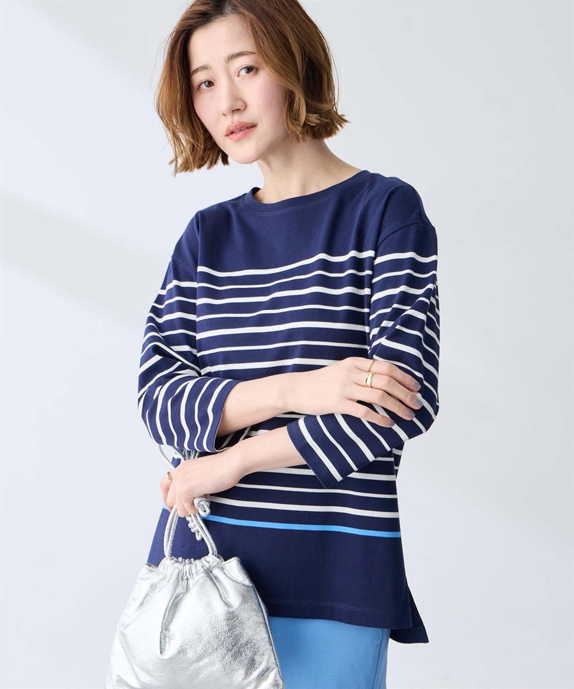 Petit Honfleur ボーダーＴシャツ【オーガニックコットンブレンド】_sub_2