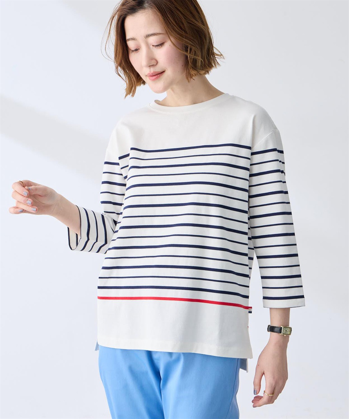 Petit Honfleur ボーダーＴシャツ【オーガニックコットンブレンド】_sub_9