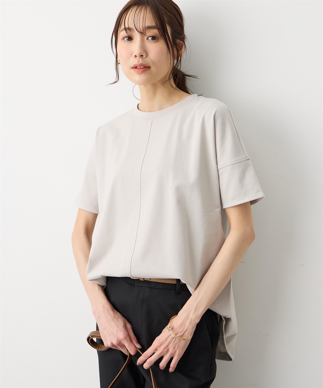 Petit Honfleur 袖切替チュニックプルオーバー【接触冷感・UVカット・日本製】_sub_2
