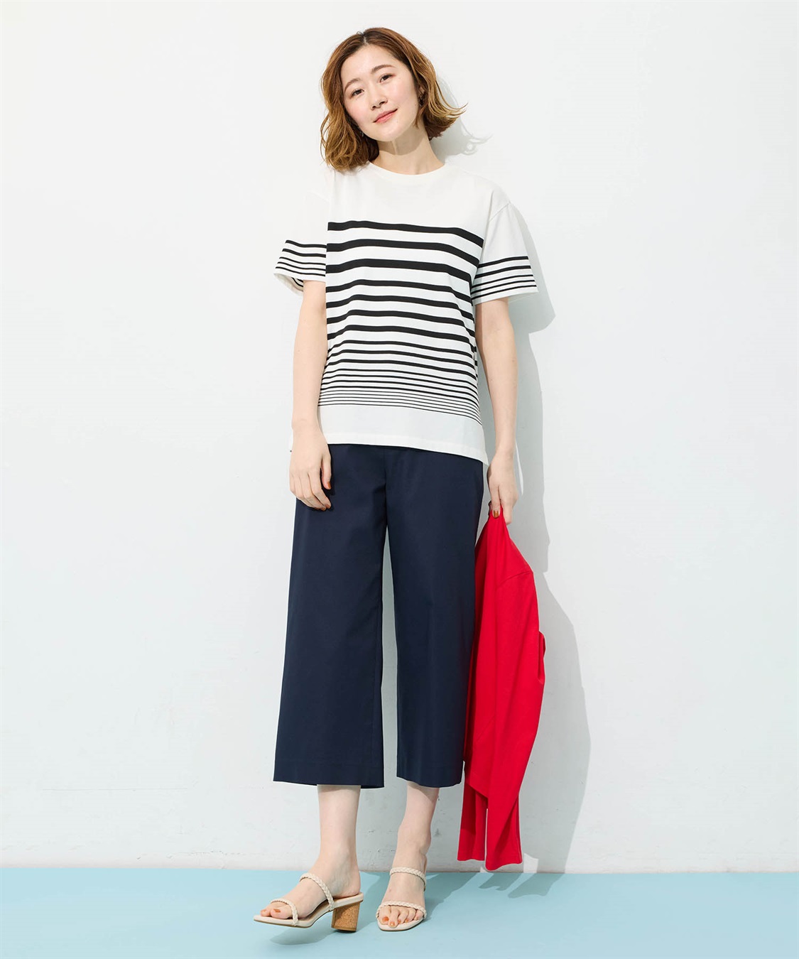 Petit Honfleur パネルボーダーTシャツ【接触冷感・UVカット・オーガニックコットンブレンド】_sub_11