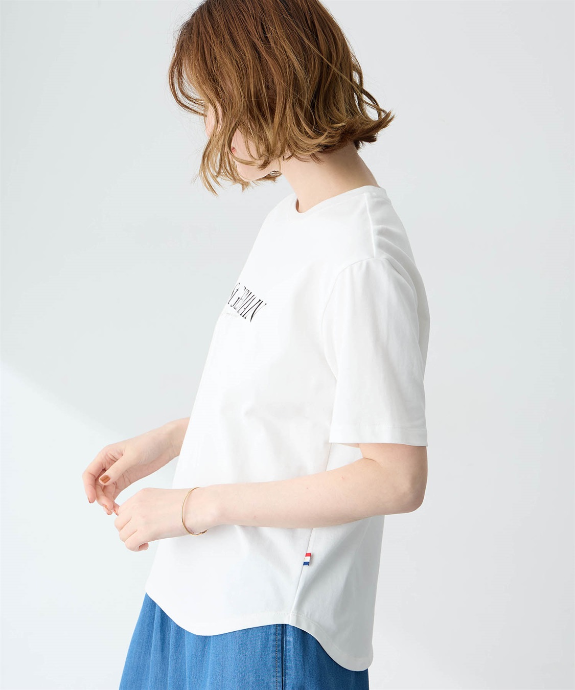 Petit Honfleur ロゴプリントTシャツ【接触冷感・UVカット・オーガニックコットンブレンド】_sub_3