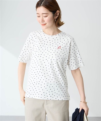 Petit Honfleur ドットプリントTシャツ【オーガニックコットンブレンド・接触冷感・UVカット】_subthumb_1