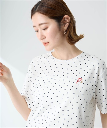 Petit Honfleur ドットプリントTシャツ【オーガニックコットンブレンド・接触冷感・UVカット】_subthumb_3