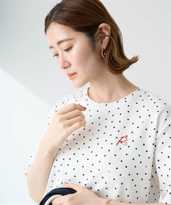 Petit Honfleur ドットプリントTシャツ【オーガニックコットンブレンド・接触冷感・UVカット】_subthumb_4