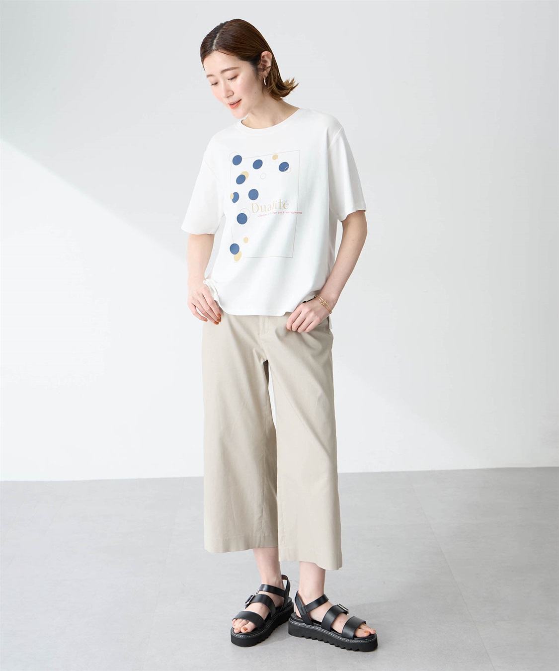 Petit Honfleur ドットプリントTシャツ【オーガニックコットンブレンド・接触冷感・UVカット】_sub_14