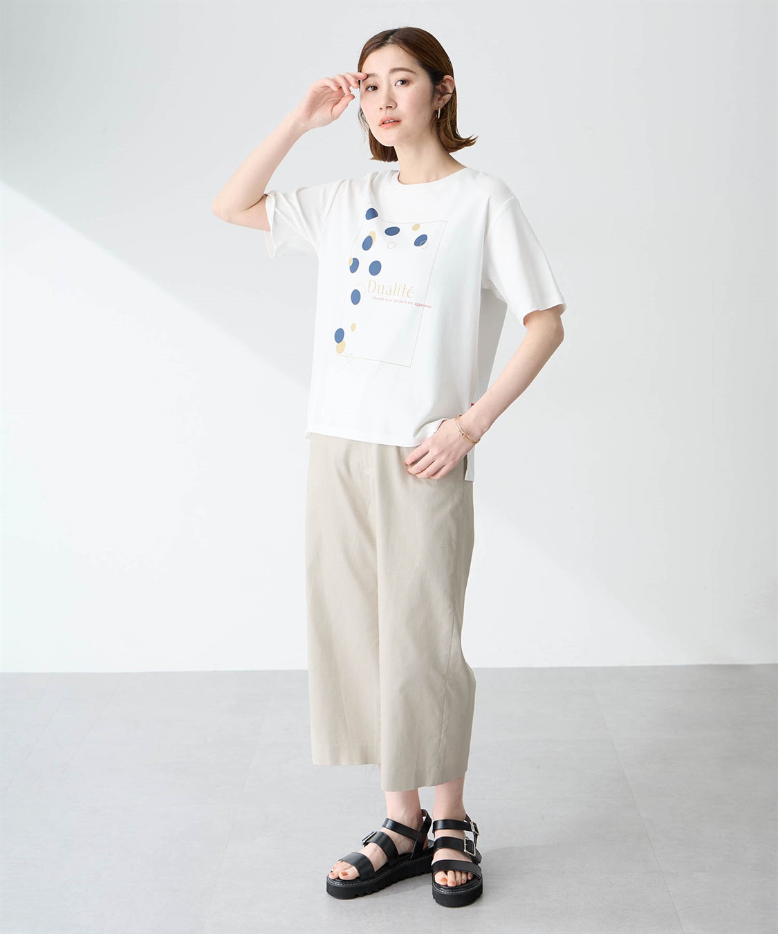 Petit Honfleur ドットプリントTシャツ【オーガニックコットンブレンド・接触冷感・UVカット】_sub_15