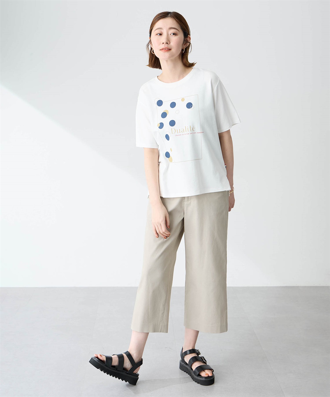 Petit Honfleur ドットプリントTシャツ【オーガニックコットンブレンド・接触冷感・UVカット】_sub_16