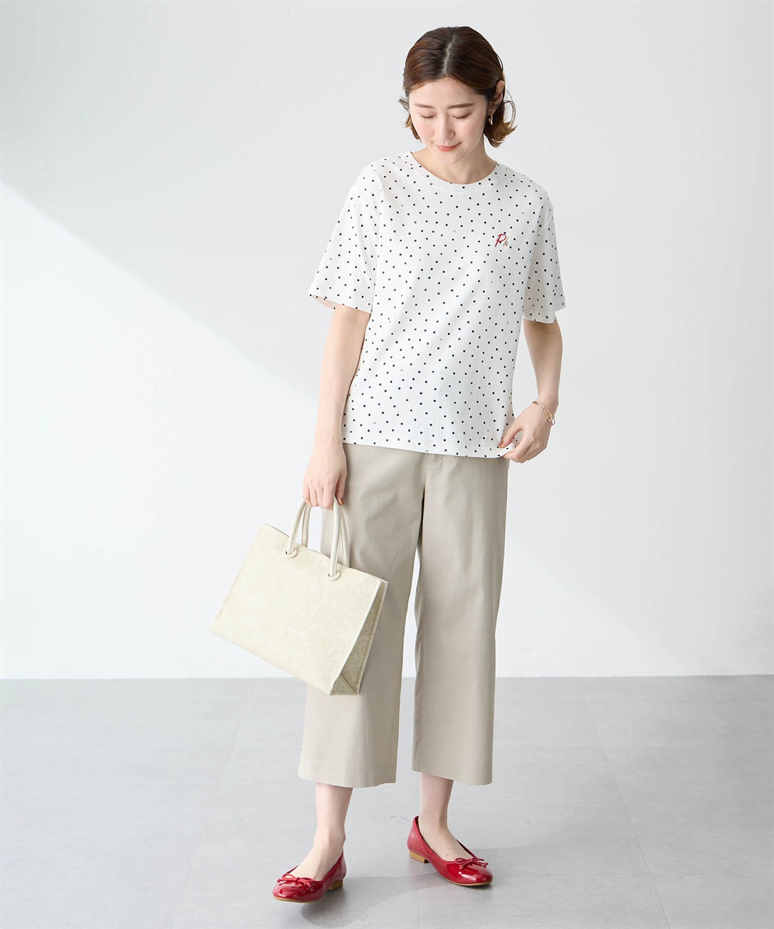 Petit Honfleur ドットプリントTシャツ【オーガニックコットンブレンド・接触冷感・UVカット】_sub_18