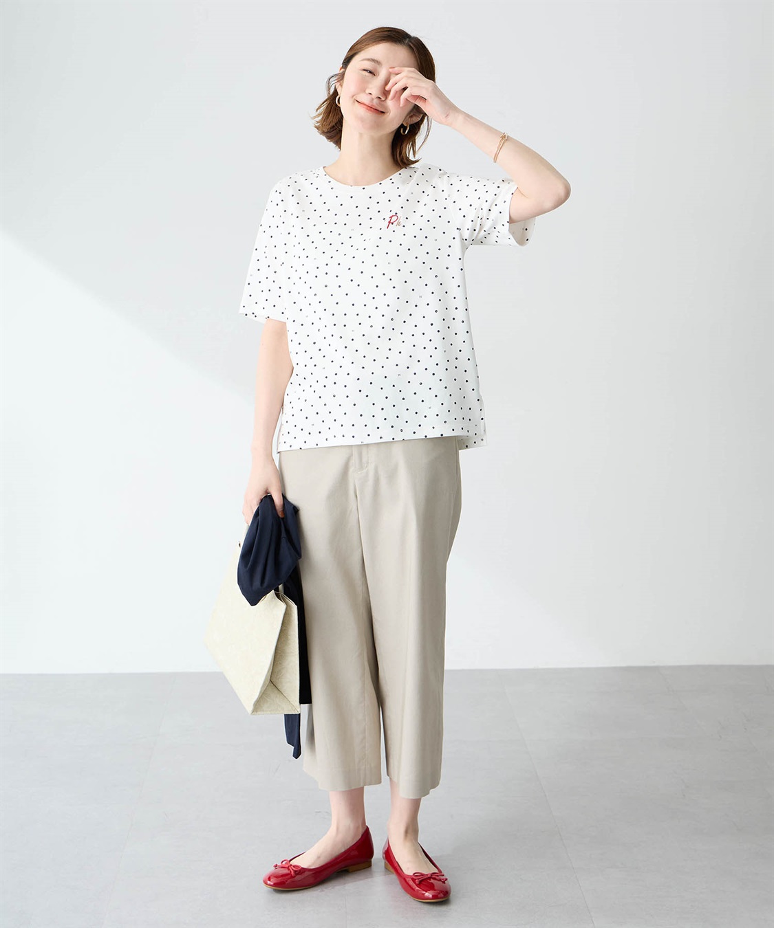 Petit Honfleur ドットプリントTシャツ【オーガニックコットンブレンド・接触冷感・UVカット】_sub_19