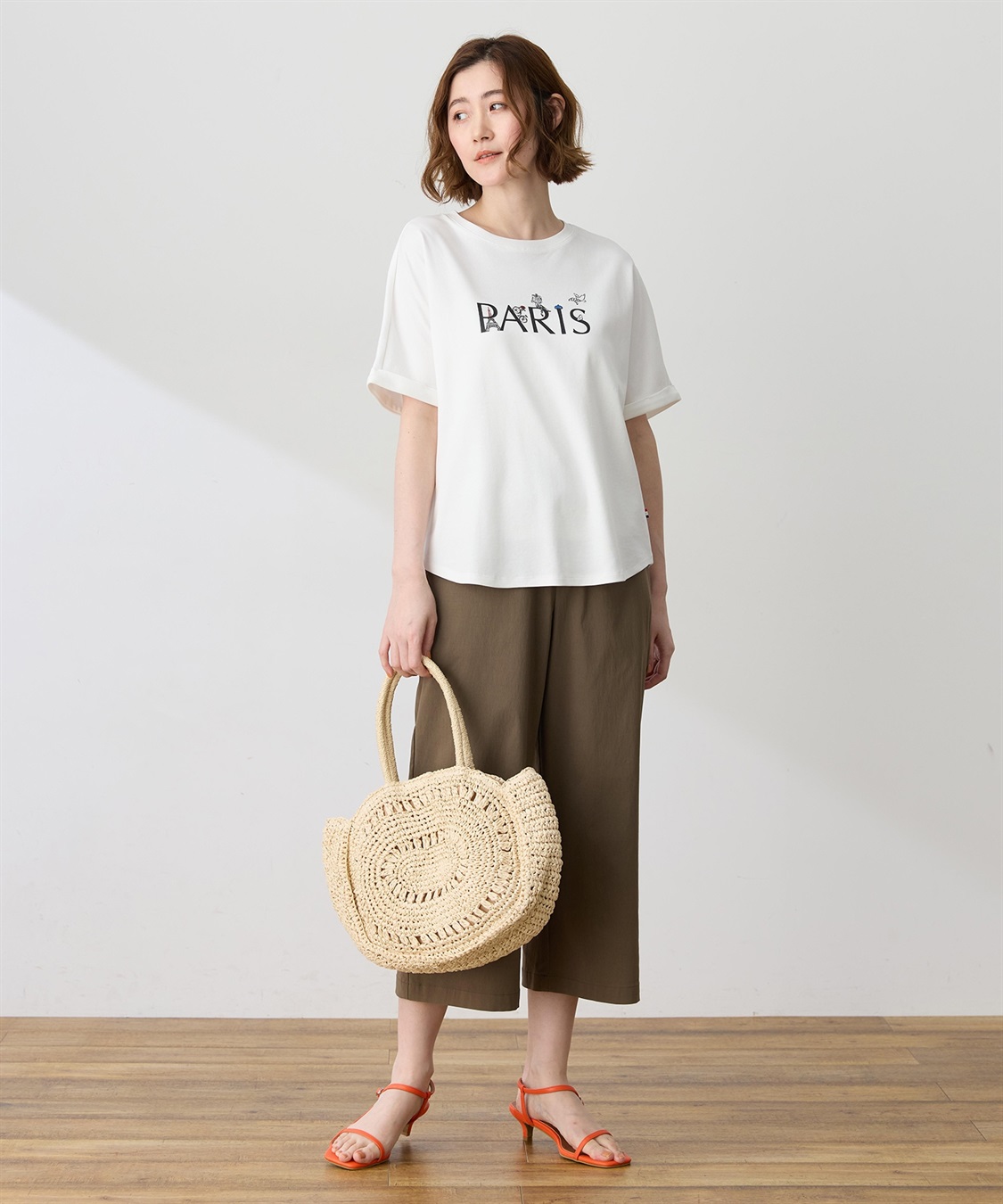 Petit Honfleur 【イラストレーターコラボ】PARISロゴプリントTシャツ【接触冷感・UVカット・オーガニックコットンブレンド】_sub_8