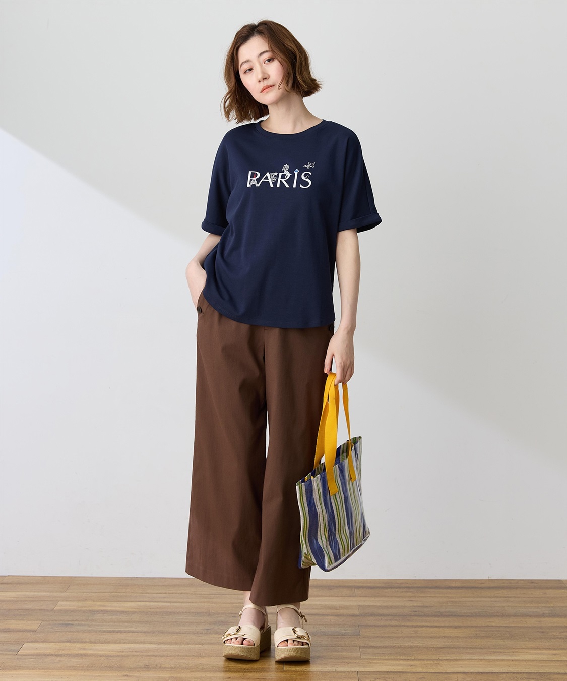 Petit Honfleur 【イラストレーターコラボ】PARISロゴプリントTシャツ【接触冷感・UVカット・オーガニックコットンブレンド】_sub_11