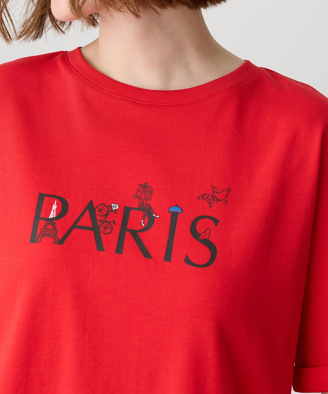 Petit Honfleur 【イラストレーターコラボ】PARISロゴプリントTシャツ【接触冷感・UVカット・オーガニックコットンブレンド】_sub_15