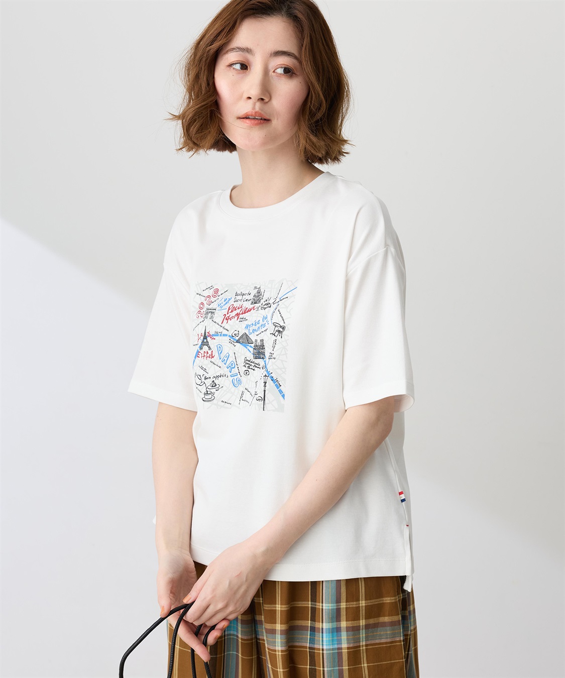 Petit Honfleur 【イラストレーターコラボ】マップモチーフプリントTシャツ【接触冷感・UVカット・オーガニックコットンブレンド】_sub_3