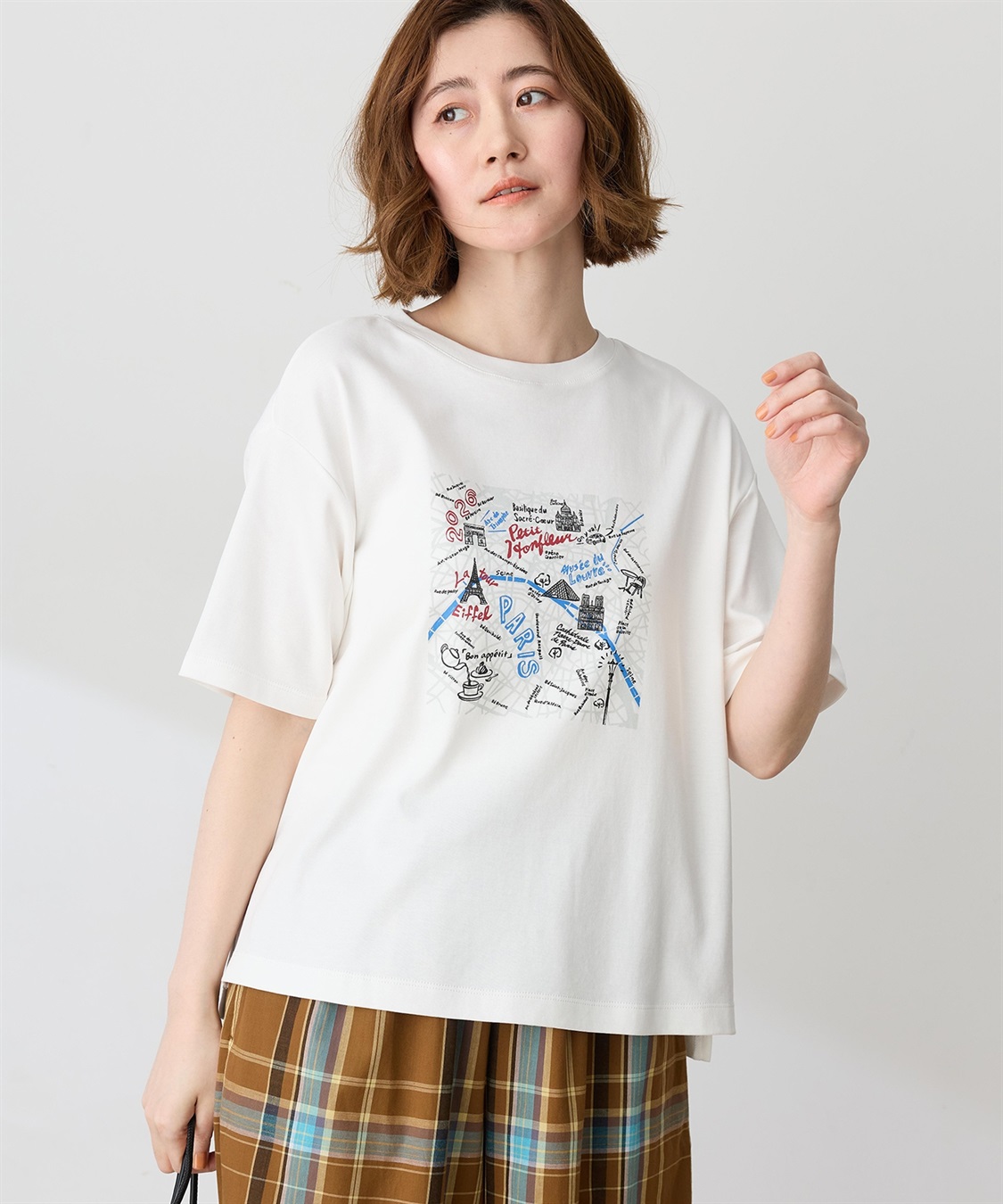 Petit Honfleur 【イラストレーターコラボ】マップモチーフプリントTシャツ【接触冷感・UVカット・オーガニックコットンブレンド】_sub_4