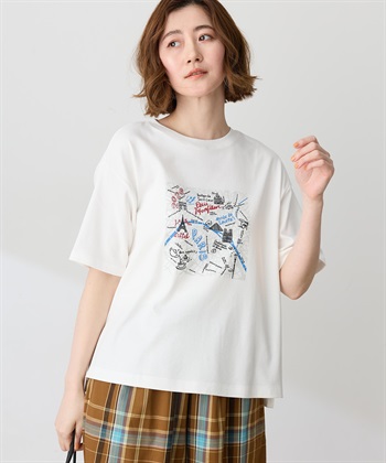 Petit Honfleur 【イラストレーターコラボ】マップモチーフプリントTシャツ【接触冷感・UVカット・オーガニックコットンブレンド】_subthumb_4