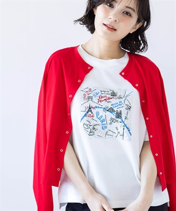 Petit Honfleur 【イラストレーターコラボ】マップモチーフプリントTシャツ【接触冷感・UVカット・オーガニックコットンブレンド】_subthumb_10