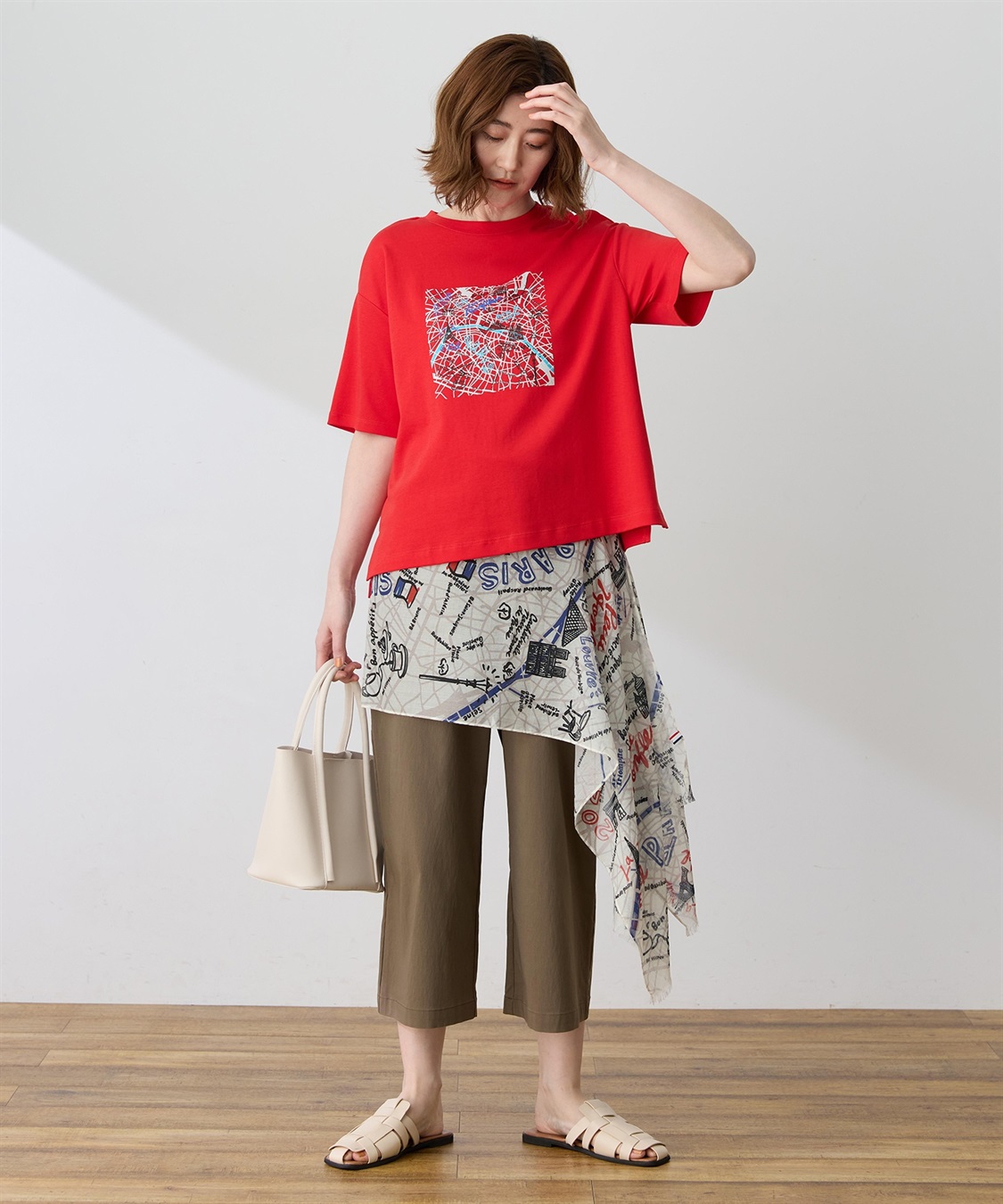 Petit Honfleur 【イラストレーターコラボ】マップモチーフプリントTシャツ【接触冷感・UVカット・オーガニックコットンブレンド】_sub_13