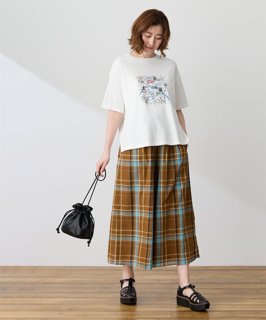 Petit Honfleur 【イラストレーターコラボ】マップモチーフプリントTシャツ【接触冷感・UVカット・オーガニックコットンブレンド】_sub_15