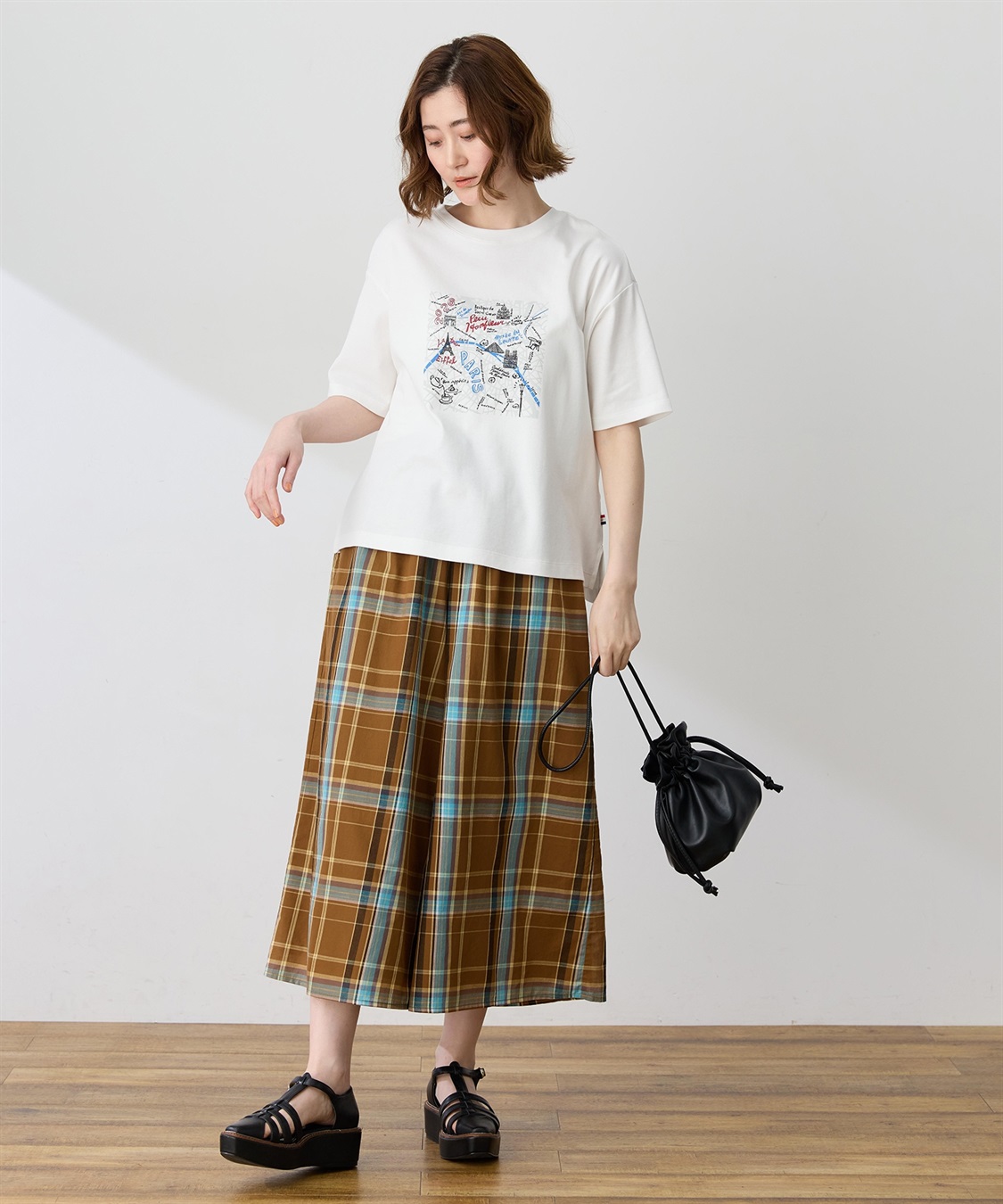 Petit Honfleur 【イラストレーターコラボ】マップモチーフプリントTシャツ【接触冷感・UVカット・オーガニックコットンブレンド】_sub_16