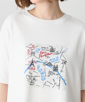 Petit Honfleur 【イラストレーターコラボ】マップモチーフプリントTシャツ【接触冷感・UVカット・オーガニックコットンブレンド】_subthumb_17