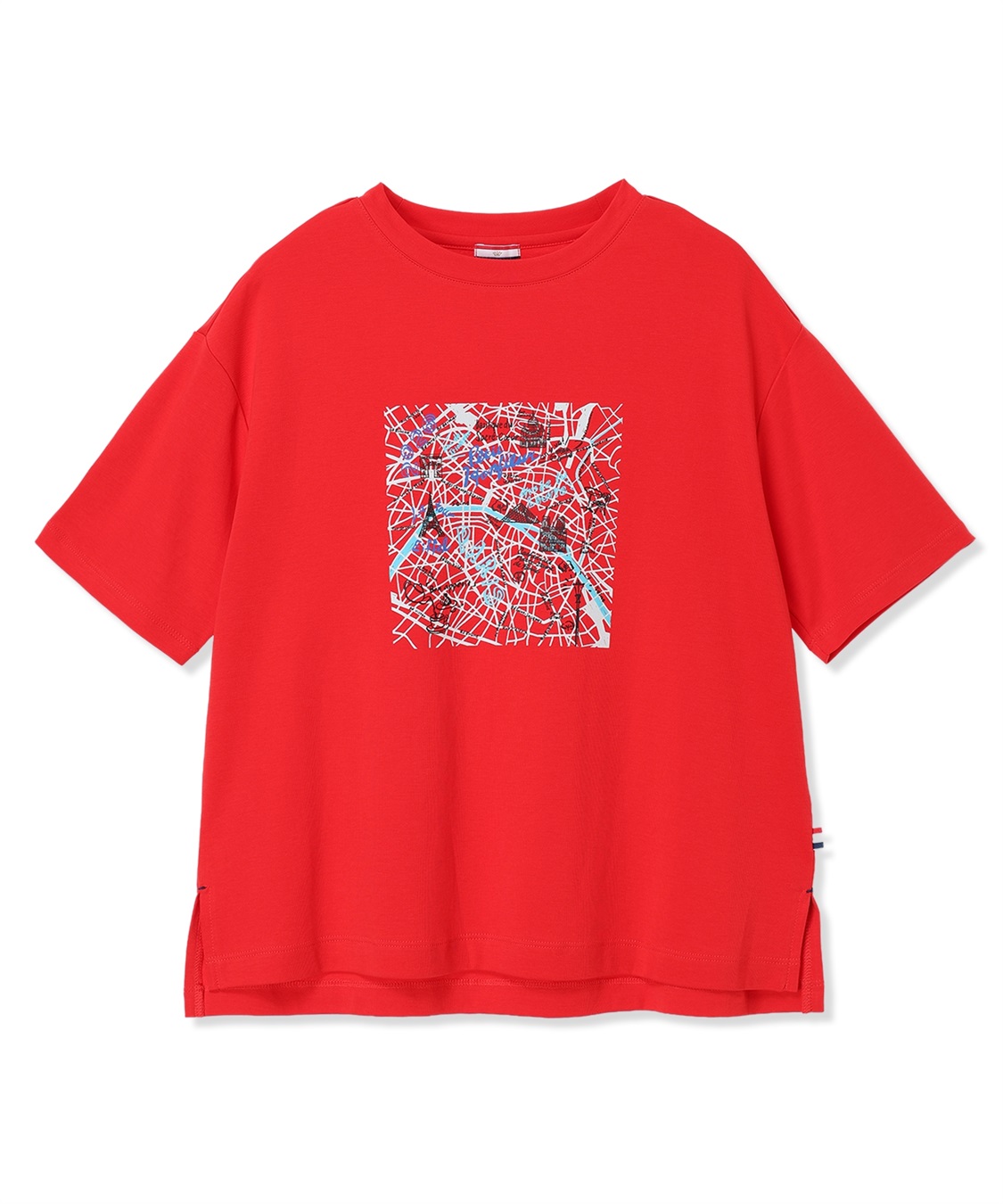 Petit Honfleur 【イラストレーターコラボ】マップモチーフプリントTシャツ【接触冷感・UVカット・オーガニックコットンブレンド】_sub_21