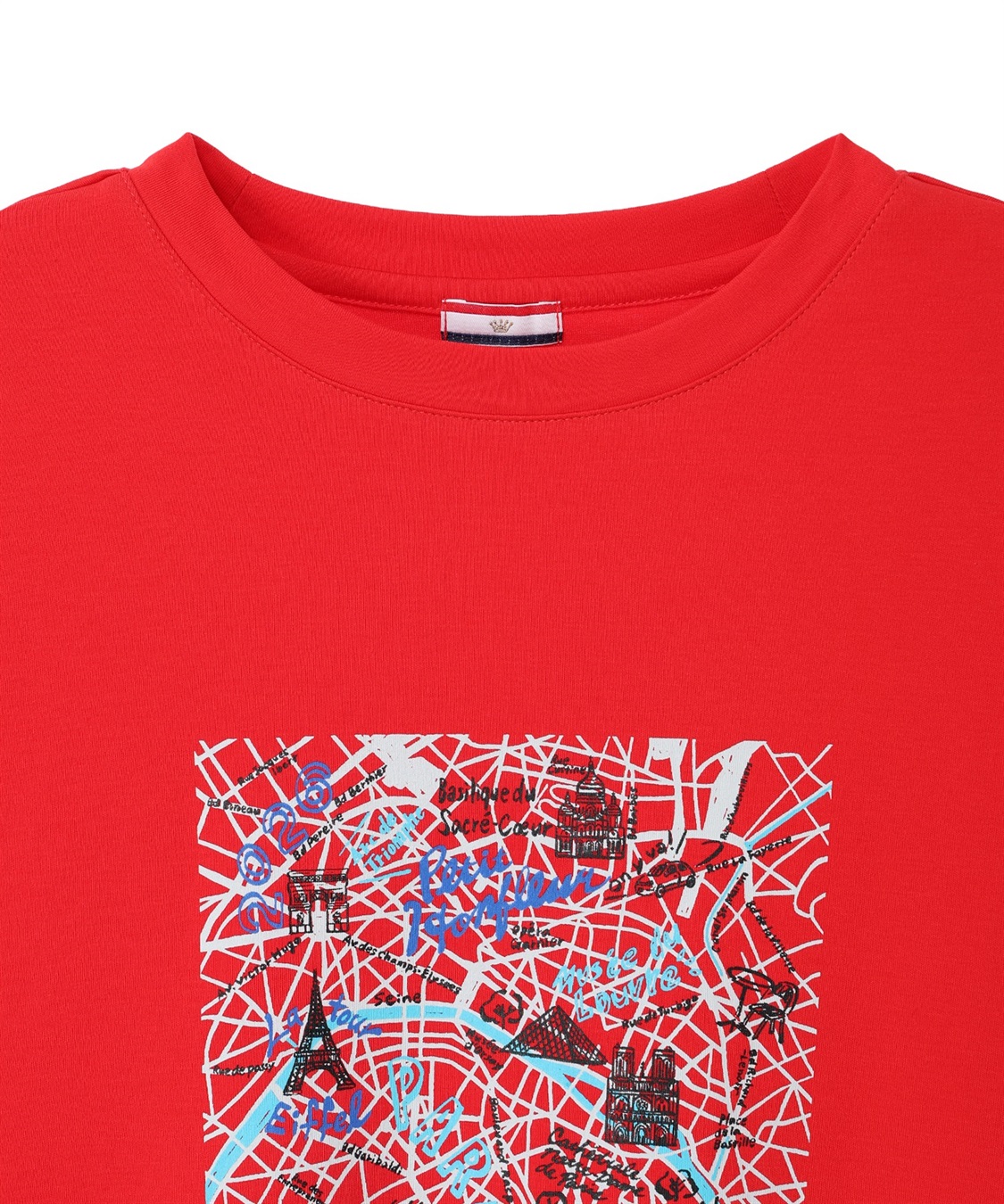 Petit Honfleur 【イラストレーターコラボ】マップモチーフプリントTシャツ【接触冷感・UVカット・オーガニックコットンブレンド】_sub_23