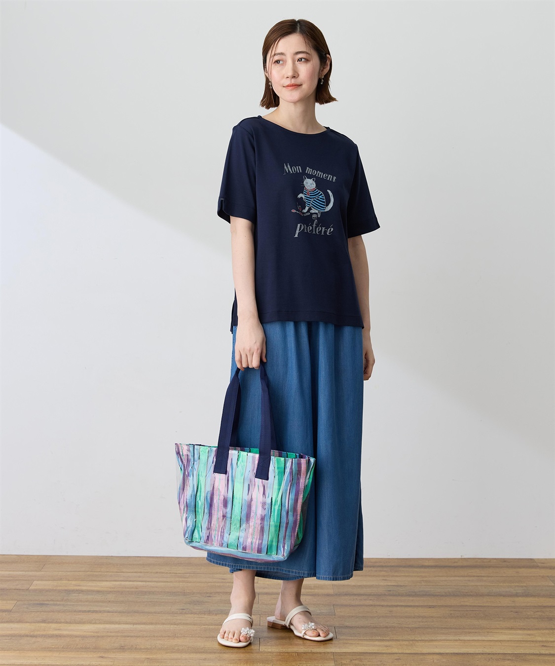 Petit Honfleur 【イラストレーターコラボ】猫プリントTシャツ【接触冷感・UVカット・オーガニックコットンブレンド】_sub_9