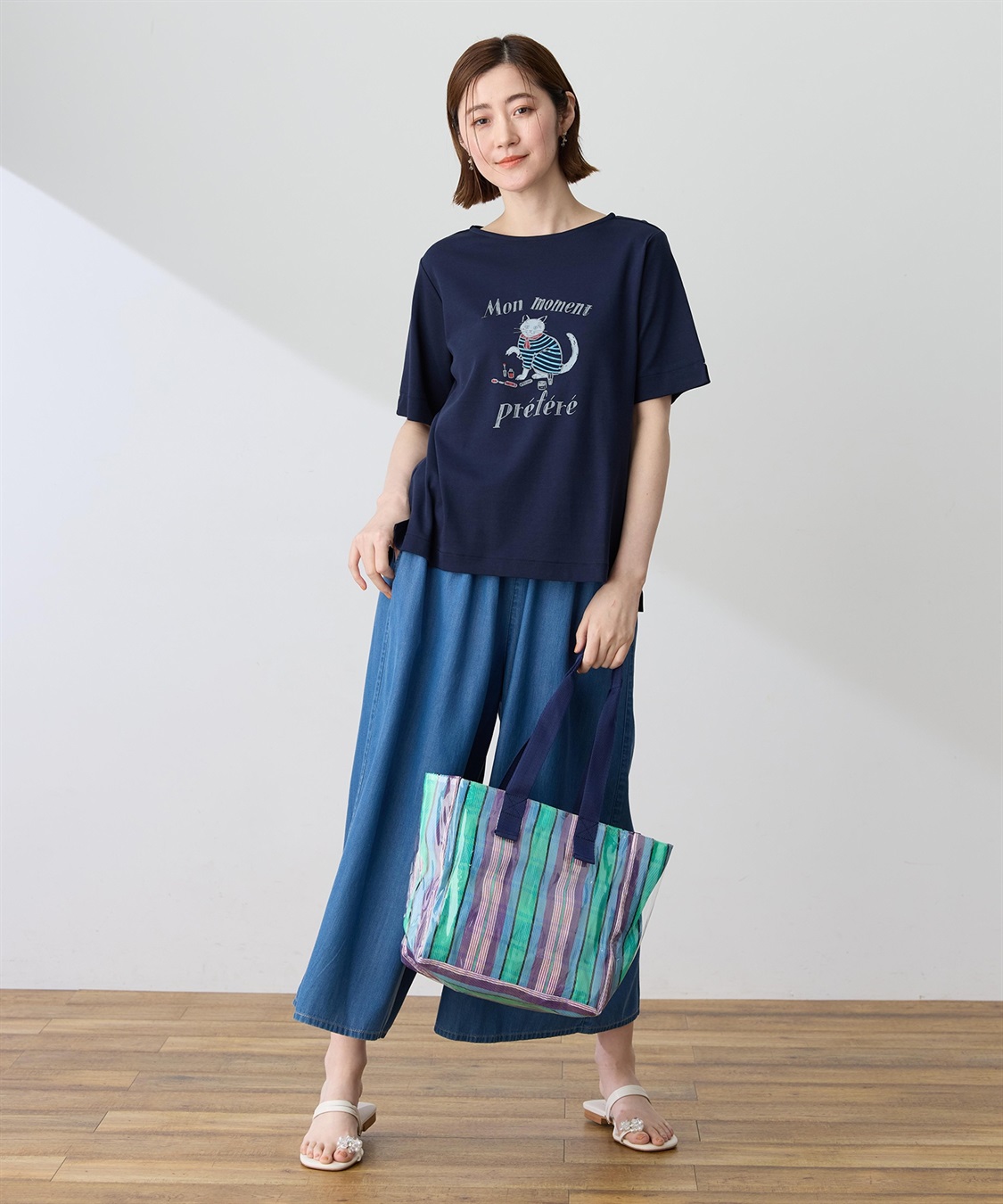 Petit Honfleur 【イラストレーターコラボ】猫プリントTシャツ【接触冷感・UVカット・オーガニックコットンブレンド】_sub_10
