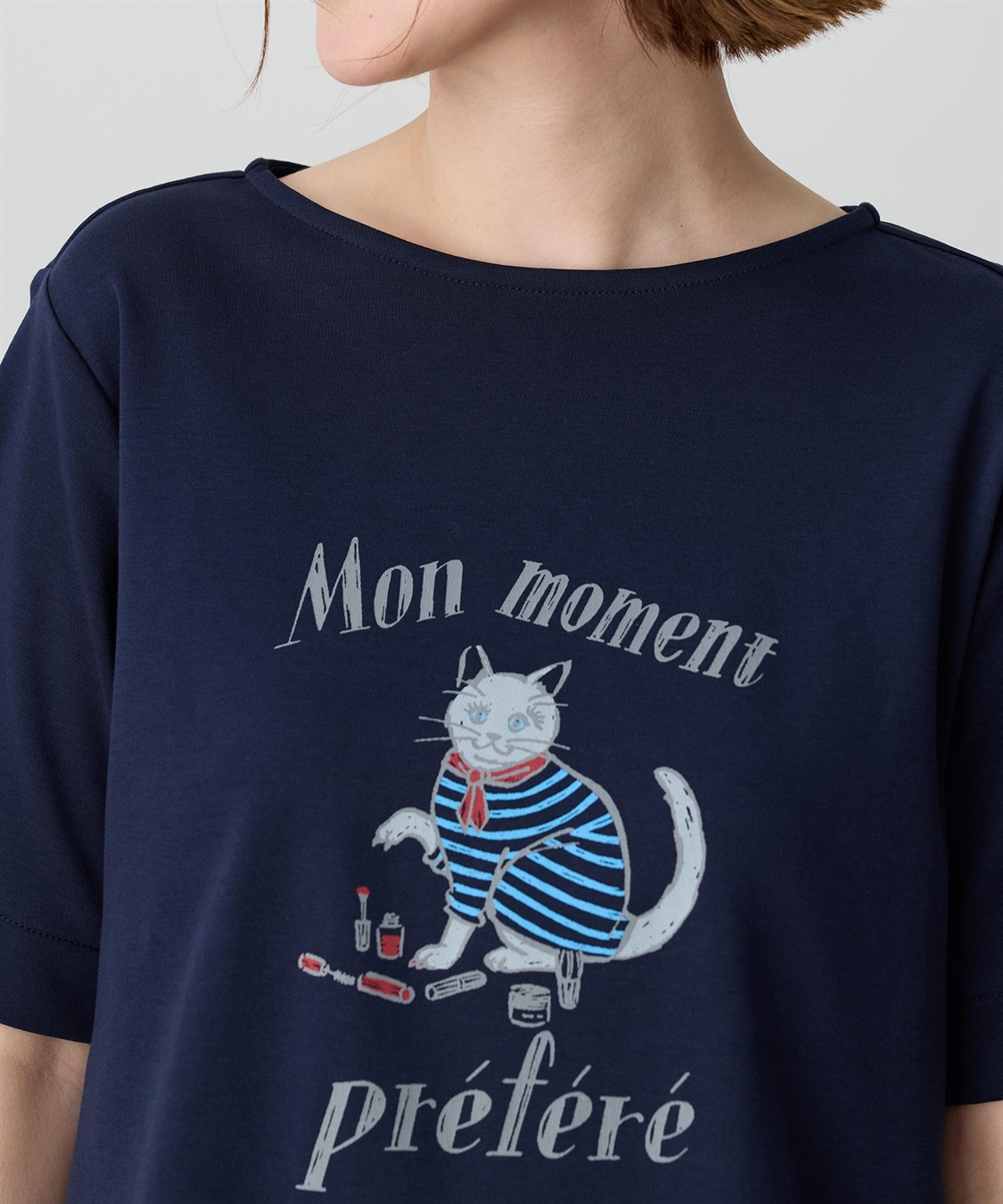Petit Honfleur 【イラストレーターコラボ】猫プリントTシャツ【接触冷感・UVカット・オーガニックコットンブレンド】_sub_11
