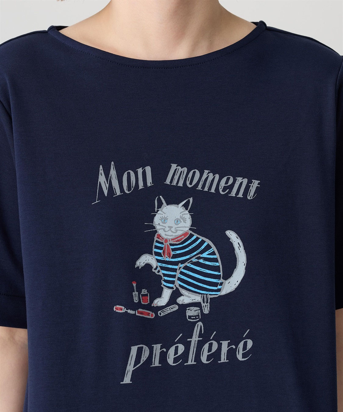 Petit Honfleur 【イラストレーターコラボ】猫プリントTシャツ【接触冷感・UVカット・オーガニックコットンブレンド】_sub_15