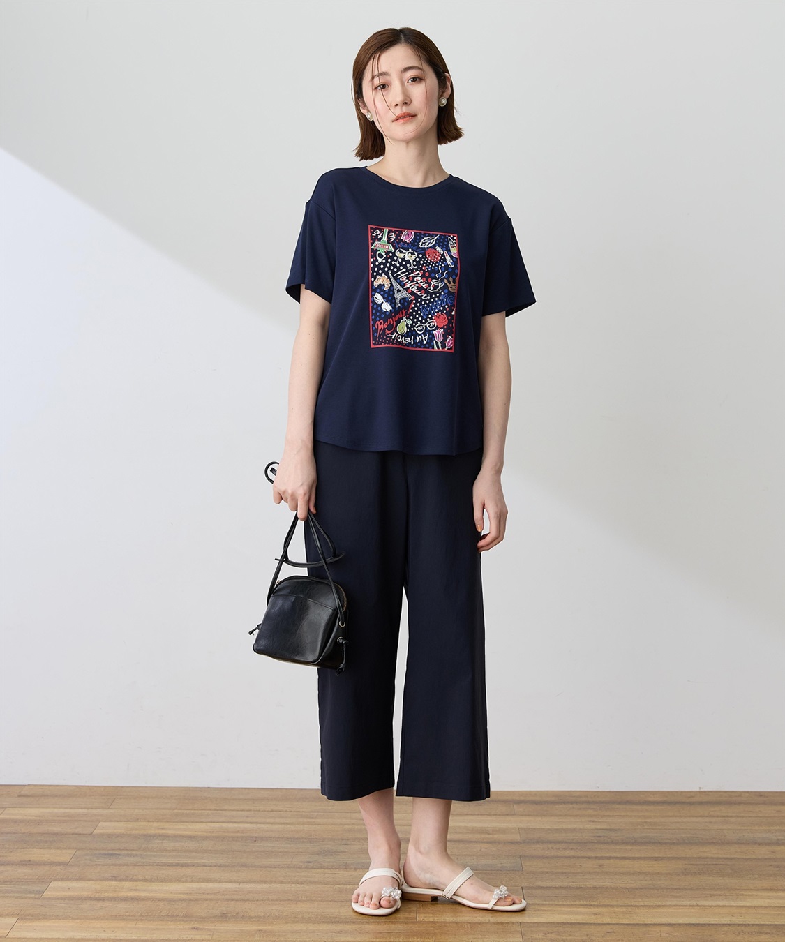 Petit Honfleur 【イラストレーターコラボ】ドットモチーフプリントTシャツ【接触冷感・UVカット・オーガニックコットンブレンド】_sub_7