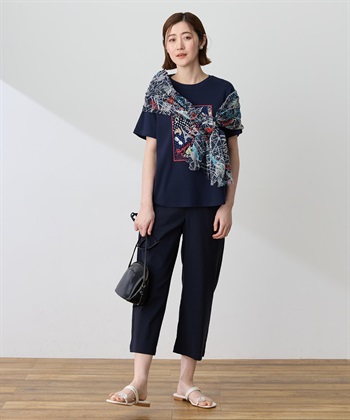 Petit Honfleur 【イラストレーターコラボ】ドットモチーフプリントTシャツ【接触冷感・UVカット・オーガニックコットンブレンド】_subthumb_9