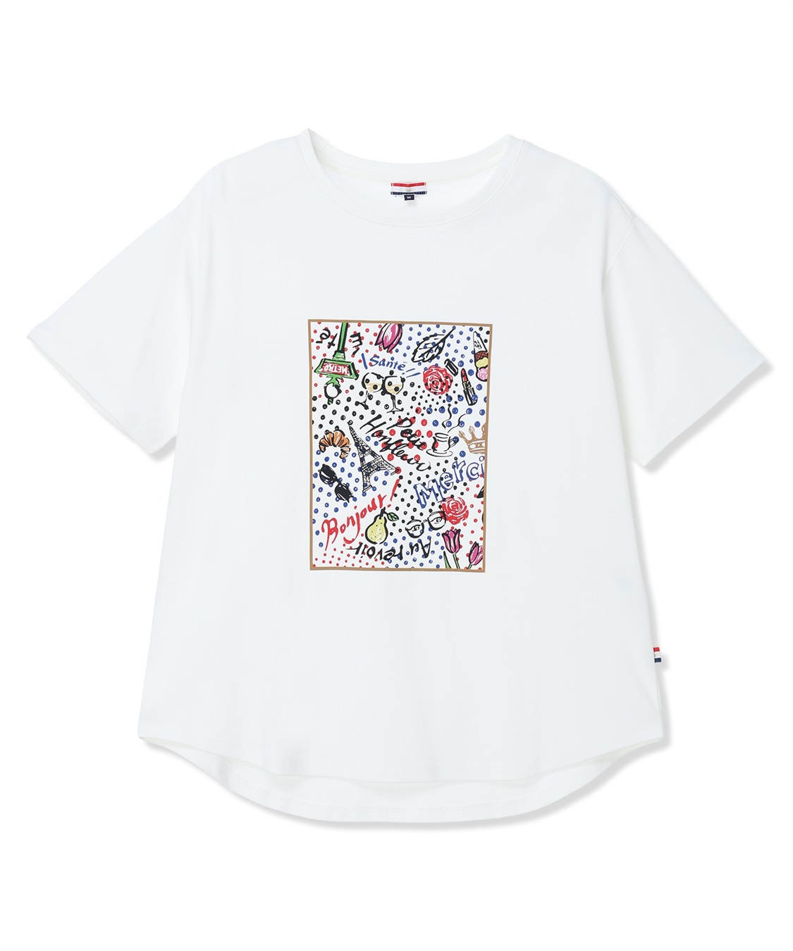 Petit Honfleur 【イラストレーターコラボ】ドットモチーフプリントTシャツ【接触冷感・UVカット・オーガニックコットンブレンド】_sub_14